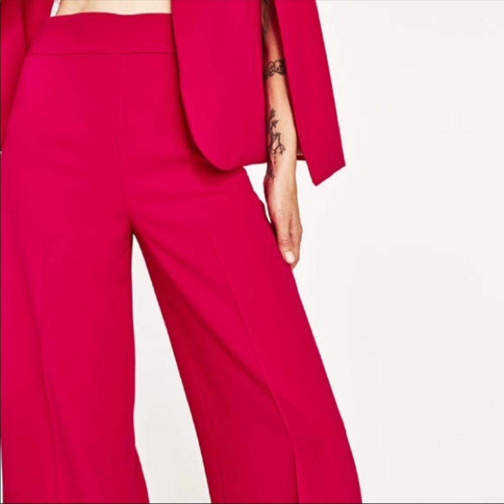 Zara Women's Wide Leg Pants - Vibrant Pink